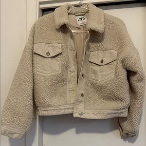Zara Cream Teddy Jacket